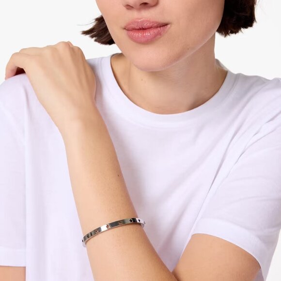 Kate Spade Cut To The Chase Star Bangle Logo Cuff Bracelet - Picture 5 of 13